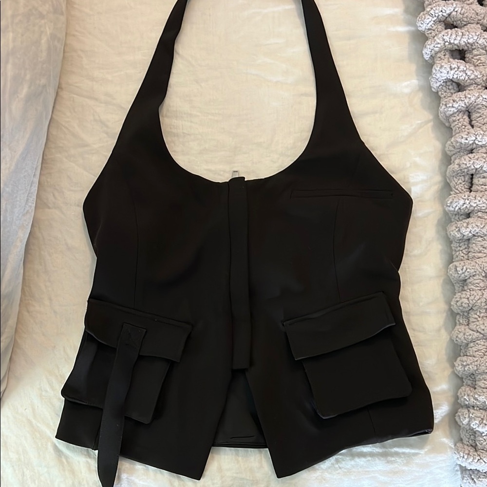 Zara Black Scoop Neck Sleeveless Tank Top
